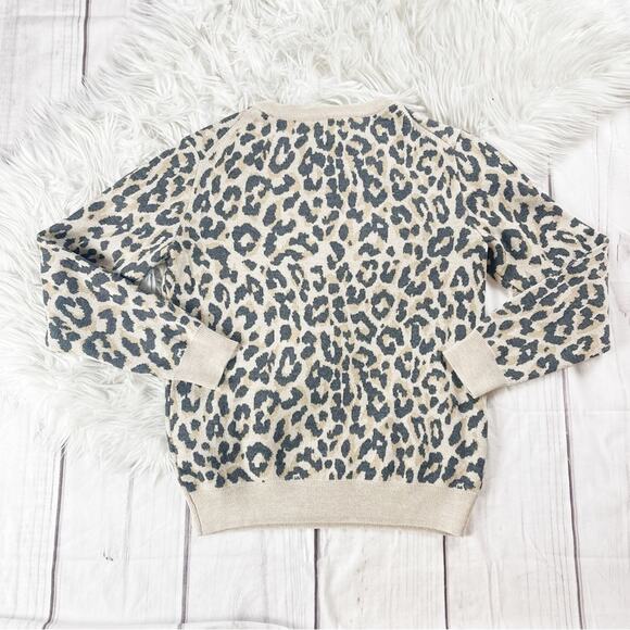 J. Crew Merino Women's Wool Leopard Crewneck Sweater Sweatshirt Size XS - Picture 5 of 5